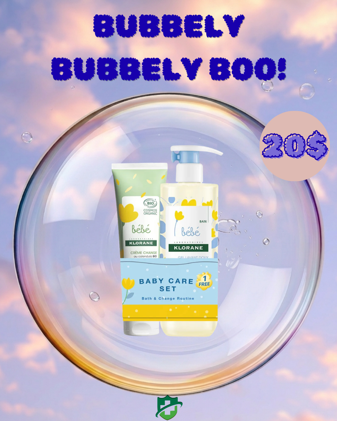BBB Klorane Bebe Gel Lavant Doux Corps Et Cheveux 500ml + FREE Bebe Creme Change Au Calendula Bio 100ml