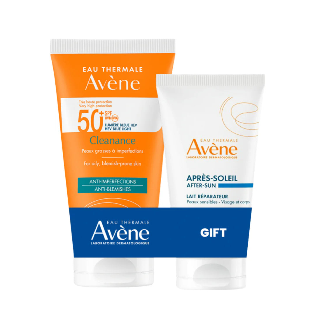 Avène Buy Avène Cleanance Sunscreen SPF 50+ Get Avène After Sun Repair Lotion travel size 50ml