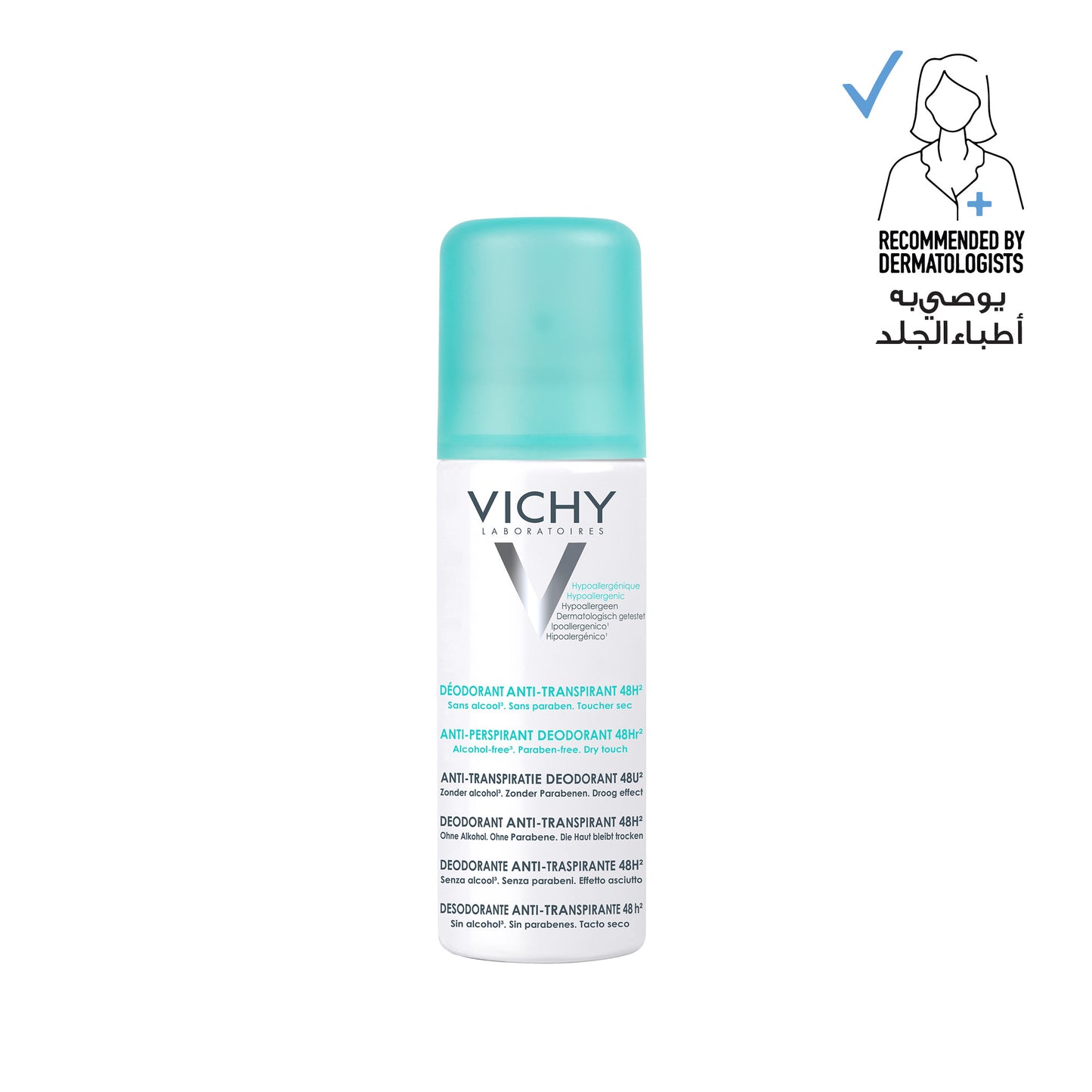 Vichy 48 Hours Anti Perspirant Deodorant for Sensitive Skin 125ml