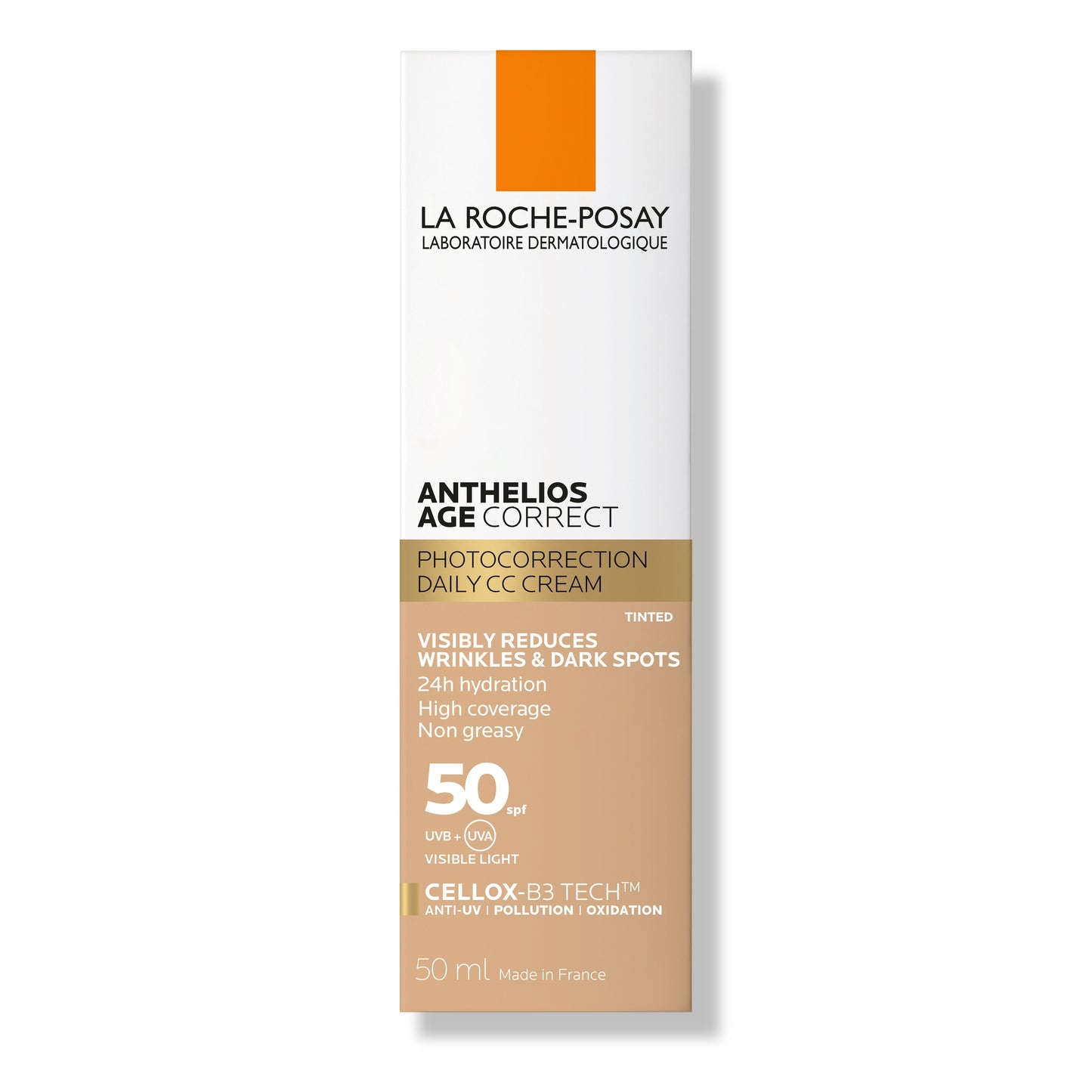 La Roche Posay Anthelios Age Correct SPF50 Tinted Anti Ageing Invisible Sunscreen with Niacinamide 50ml