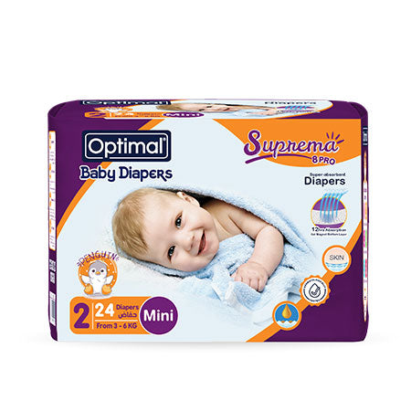 Optimal Baby Diapers 2 (3-6 Kg)-24 Pcs Mini