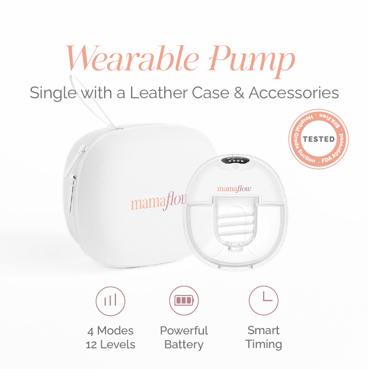 MamaFlow Single Wearable Breast Pump with Case