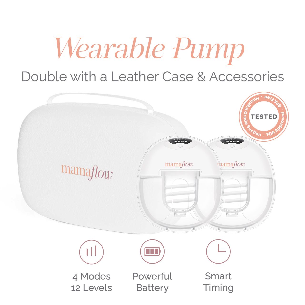 MamaFlow Double Wearable Breast Pump with Case