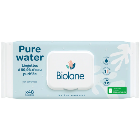 BIOLANE LINGETTES PURE WATER-48PCS