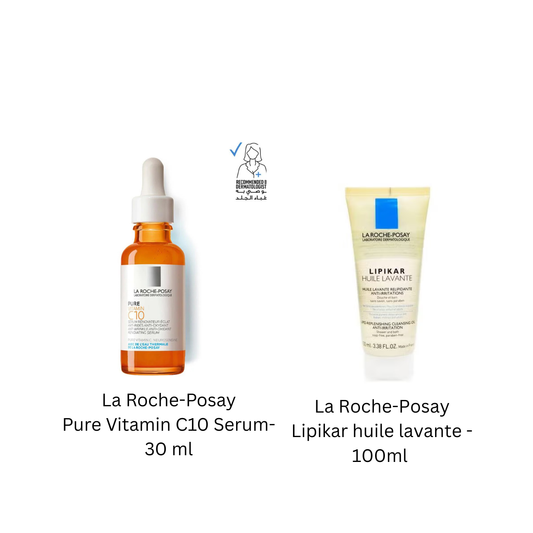 La Roche-Posay Pure Vitamin C10 Serum- 30 ml with free Lipikar huile lavante