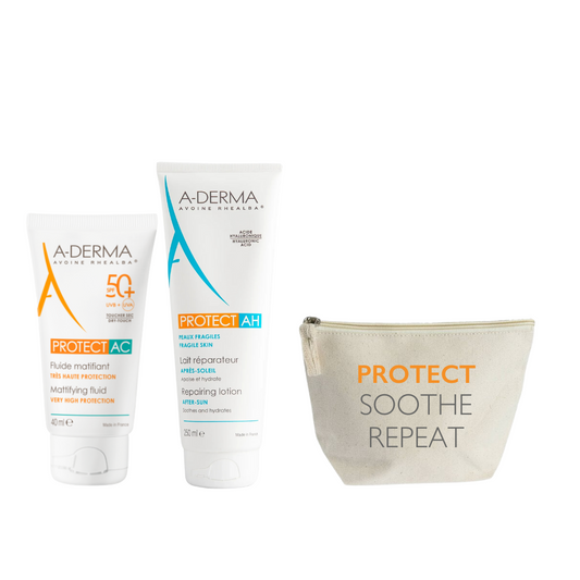ADERMA PROTECT AC MATTIFYING FLUID 50+ 40ML  + ADERMA PROTECT AH LOTION AFTER SUN 250ML