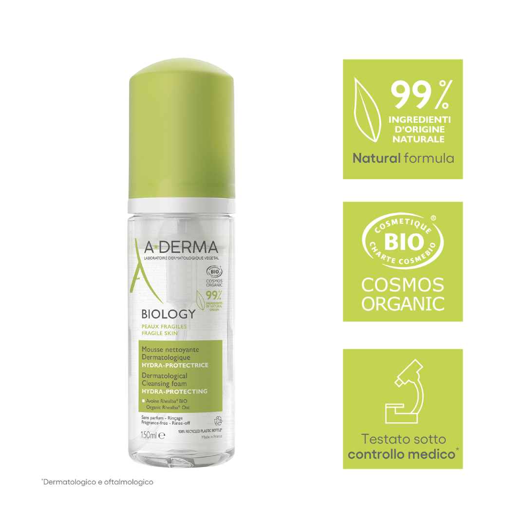 A-Derma Biology Hydra-protective dermatological cleansing mousse for sensitive oily to combination skin 150ml