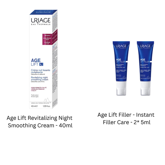 Uriage Age Lift Revitalizing Night  Smoothing Cream - 40ml + FREE  Age Lift Filler - Instant  Filler Care - 2*5ml