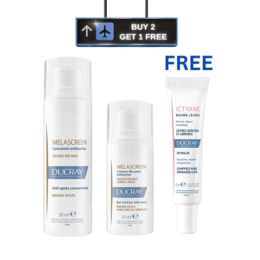 DUCRAY MELASCREEN ANTI-SPOT CONCENTRE 30ml + DUCRAY MELASCREEN CONTOUR DES YEUX ANTITACHES 15ML FREE ZONE