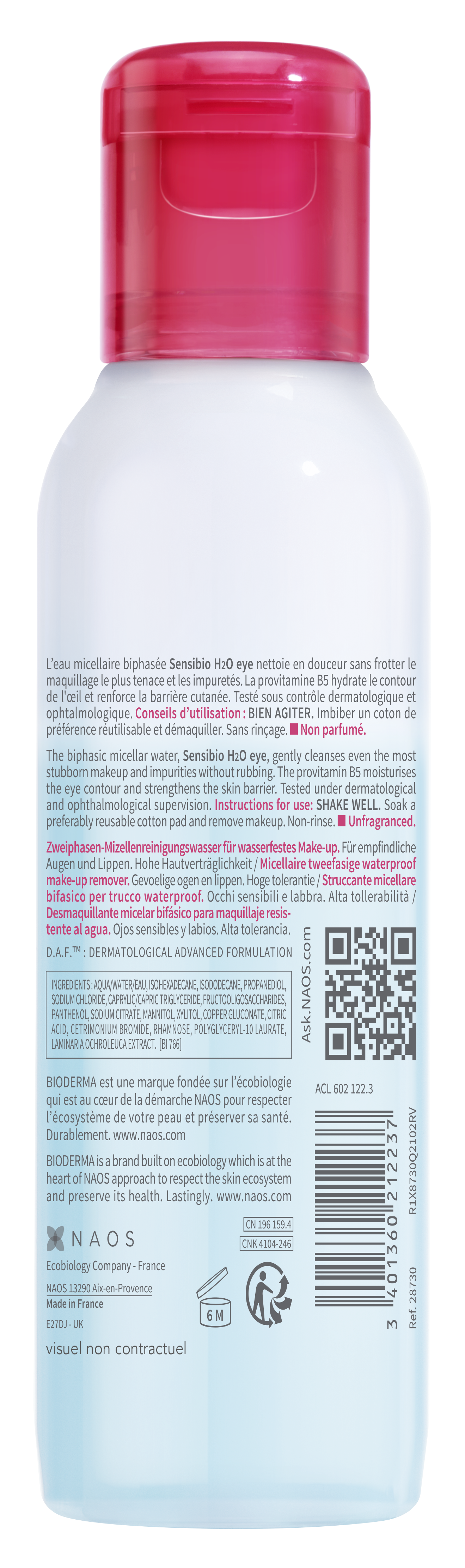 BIODERMA SENSIBIO H2O EYE 125ML