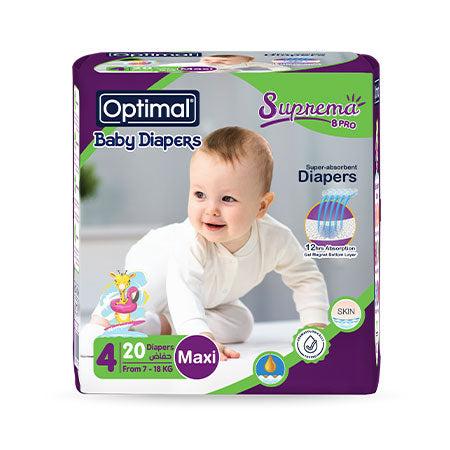 Optimal Baby Diapers 4 (7-18 Kg)-20 Pcs Maxi