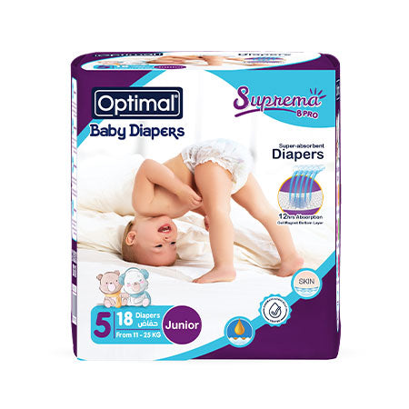 Optimal Baby Diapers 5 (11-25 Kg)-18 Pcs Junior