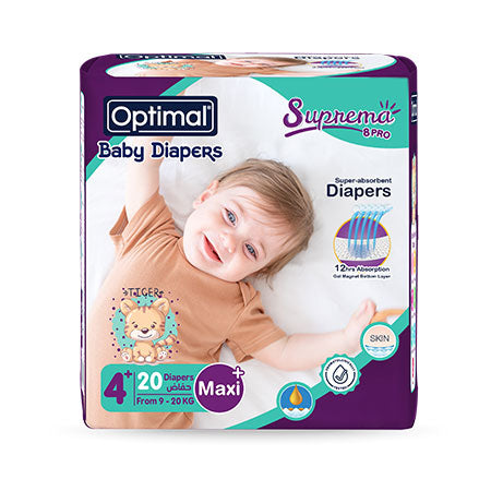 Optimal Baby Diapers 4+(9-20Kg)-20pcs Maxi plus