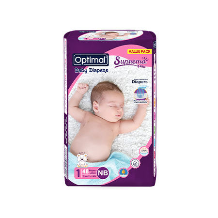 Optimal Baby Diapers 1 (2-5Kg)- 48 Pcs Newborn