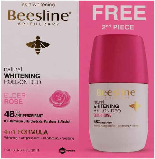 Beesline Natural Whitening Roll-On Deo Elder Rose 1+1 Free