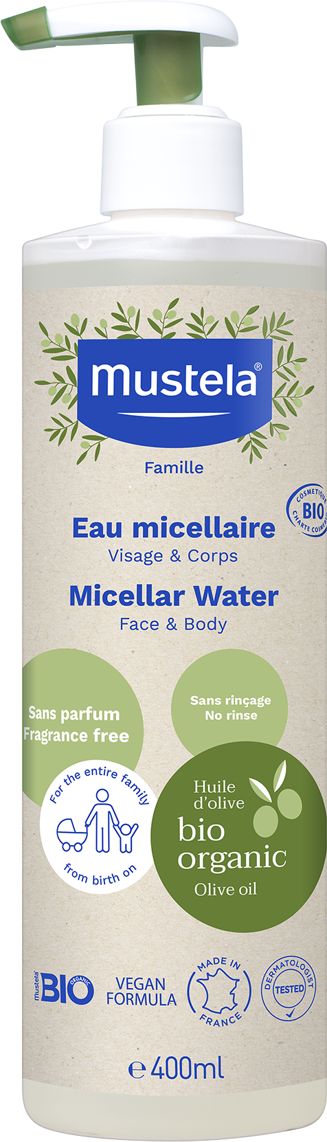 MUSTELA Eau Micellaire Certifie bio / Certified Organic No-rinse micellar water